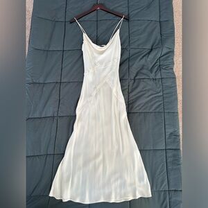 Zara satin slip dress in Ivory.